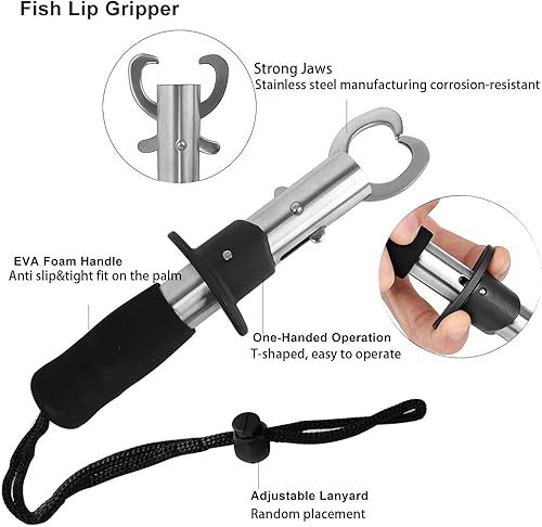 Miniatura 5 de Alicates de pesca multifuncionales mejorados, clip de pico de pescado, anillo de separación, juego de herramientas de pesca voladora, pesca en