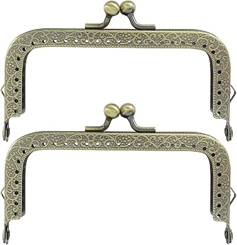 Zorveiio 2 Pcs 10.5cm Metal Kiss Clasp Purse Frame Lock, Arch Square Frame for Bag Making, DIY Sewing Craft, Wallets, Handles Bags
