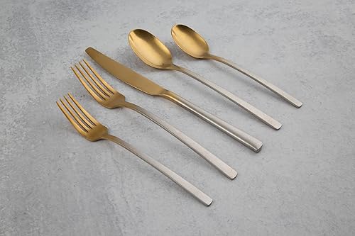 Miniatura 3 de Cambridge Rumble - Juego de cubiertos de 20 piezas, color dorado degradado