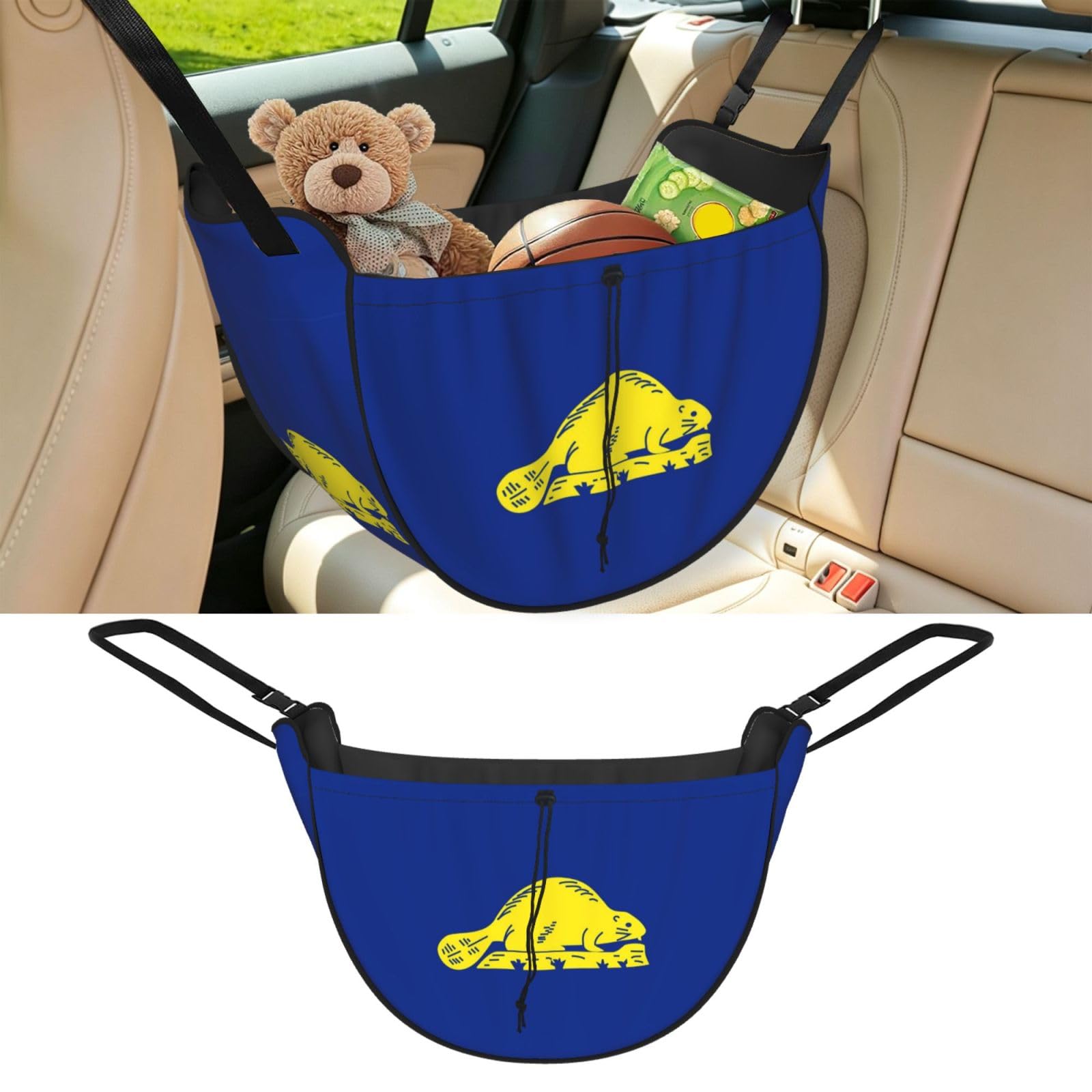 Cntdbu Black Oregon Flag Reversed Car Seat Organizer-Backseat Storage Bag For Travel