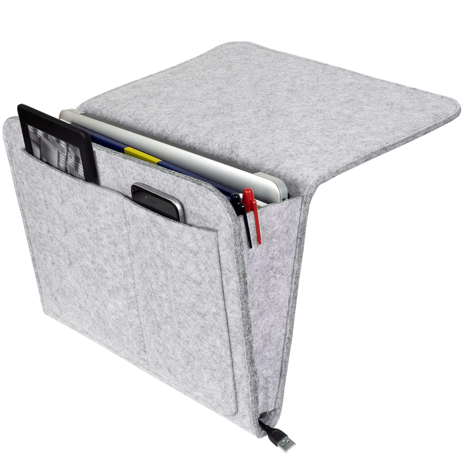 Bed Storage Pocket, Bedside Storages Hanging, Bedside Caddy Felt, Felt Bedsides Storage Hanging Pockets for Store Books Magazines Mobile Phones Glasses Remote Controls