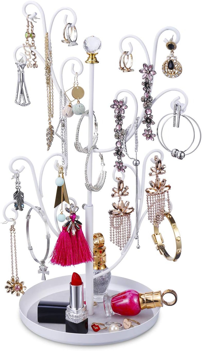 Keebofly Jewelry Organizer Tree Stand Earring Ring