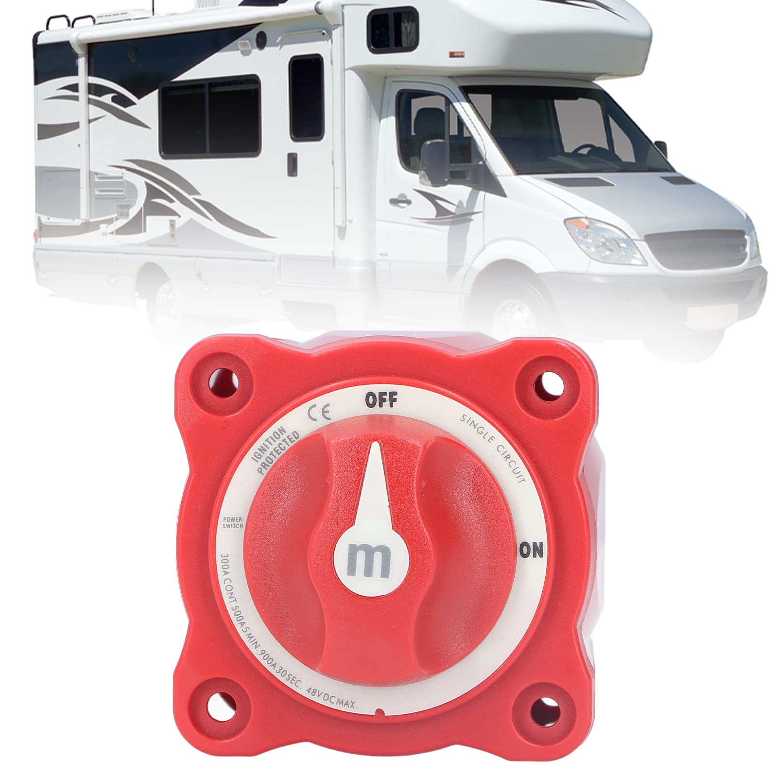 Autobatterie Trennschalter 2x Batterie Trennschalter 300A, 12V-48V - Für Auto, LKW & Boot, Hauptschalter Sicherheit Trennschalter Batterie 300a
