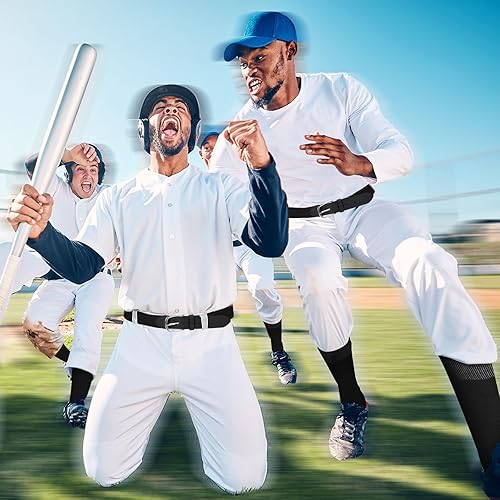 Miniatura 5 de Zhanmai Cinturón de béisbol y calcetines combinados, calcetines de sóftbol ajustables y cinturón elástico en la cintura para jóvenes, niños, niñas y