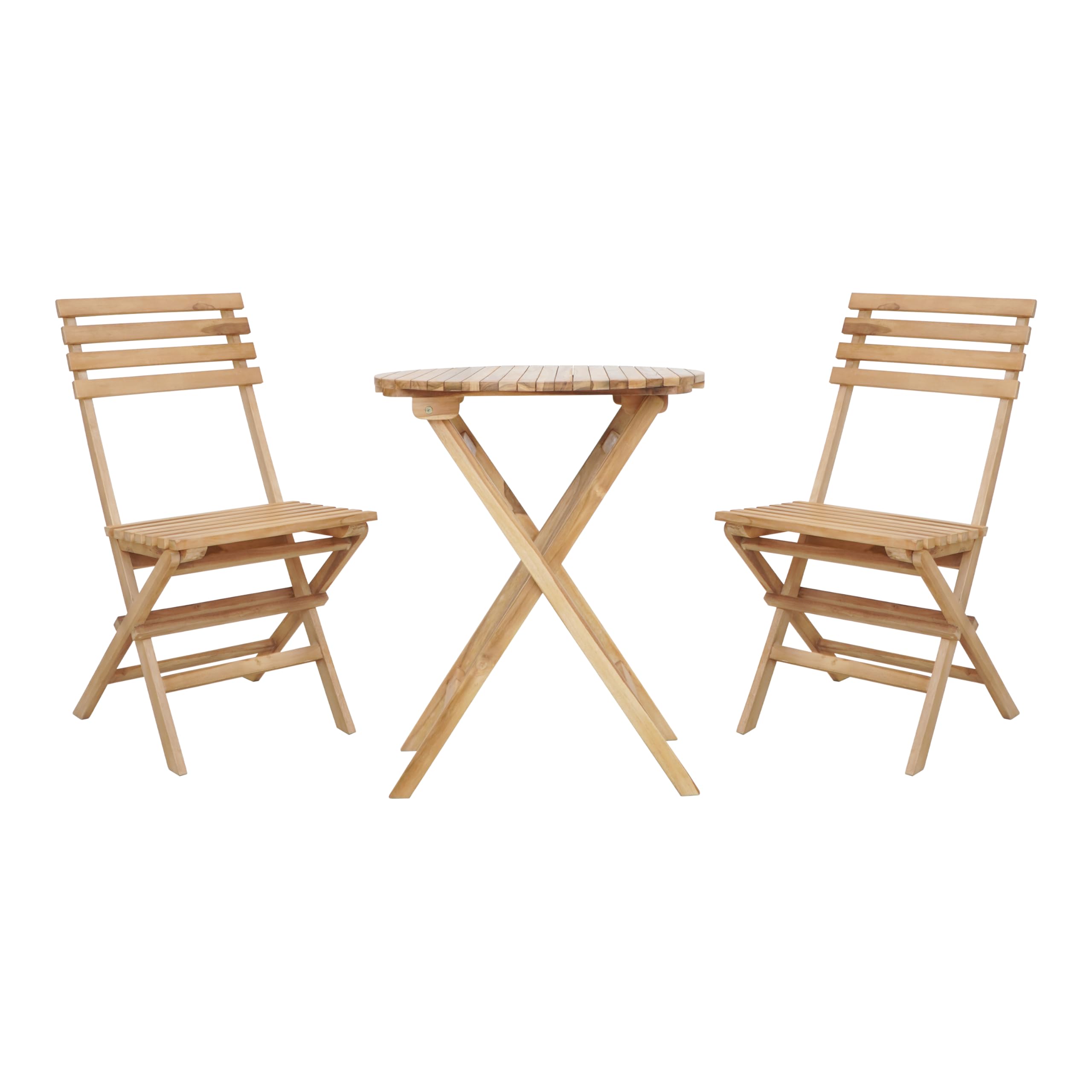 AXI Rae Table Et Chaise Bistrot, 2 Chaises 1 Table, Ensemble Bistro Extérieur en Bois, 100% Teck - Salon De Jardin Bistrot, Table Bistrot pour Jardin/Balcon/Terrasse