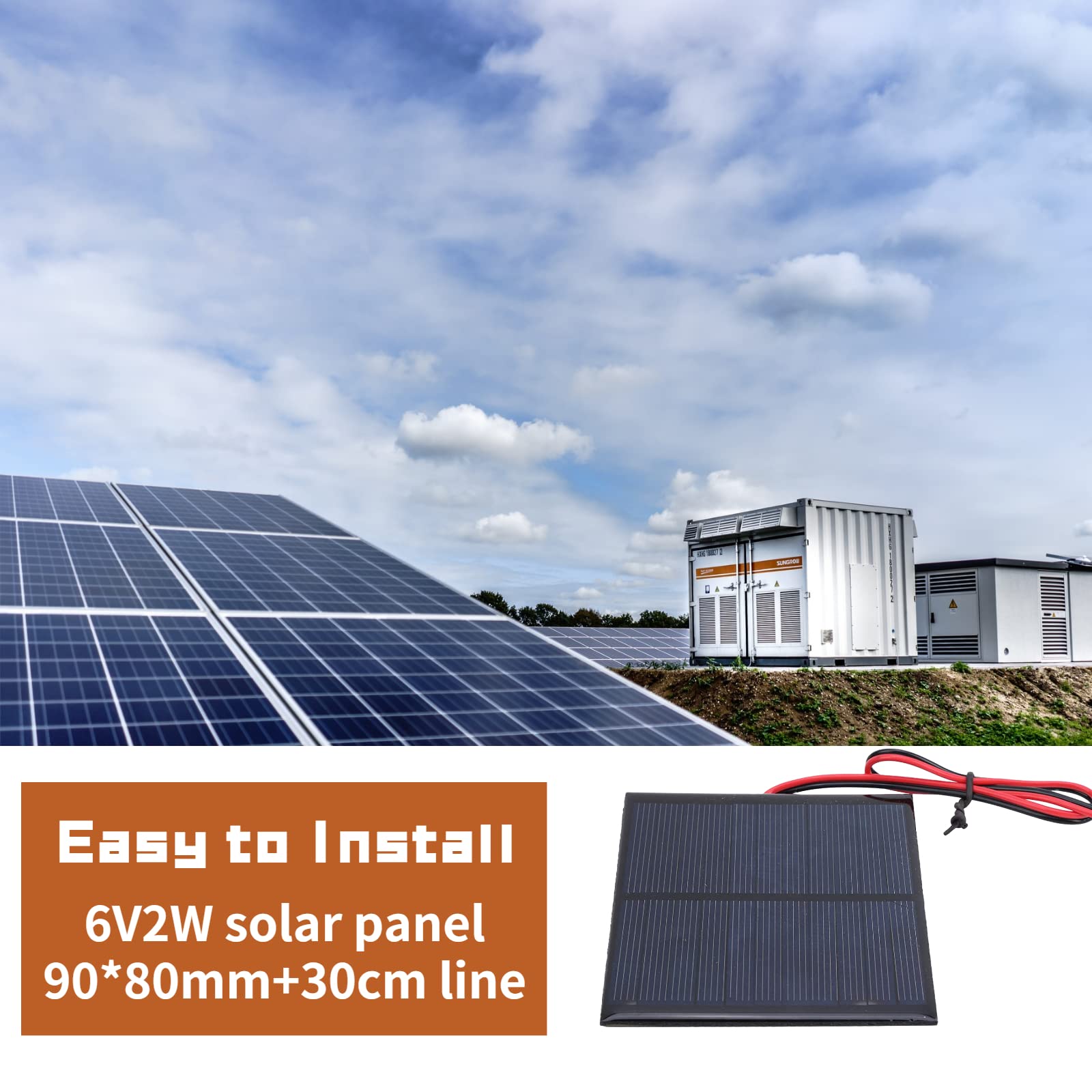 5Pcs Mini Pannello Solare, 5,5V 2W, 136 x 110MM, Silicio Monocristallino, Alta Efficienza