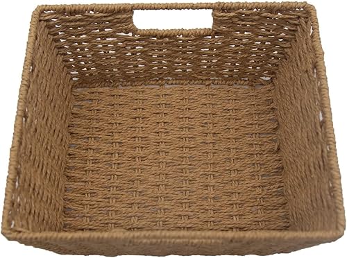Miniatura 8 de KOVOT Cestas tejidas de almacenamiento de mimbre con asas de transporte integradas  Papelera de almacenamiento de ropa sucia  9 pulgadas de largo x