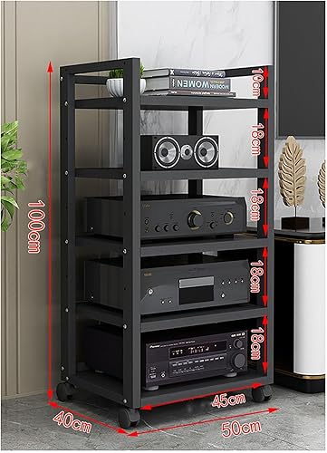Miniatura 2 de Shelves Removable Audio Stand CD Rack Corner Rack Component Cabinet Stereo Rack Audio Tower with Height Adjustable Wooden Shelf for HomeOfficeAudio