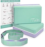 Vista 8 de Bloques de Yoga Paquete de 2 con Correa y Guía – Bloques de Pilates de Espuma EVA Antideslizantes para Entrenamientos en Casa, Danza, Ballet