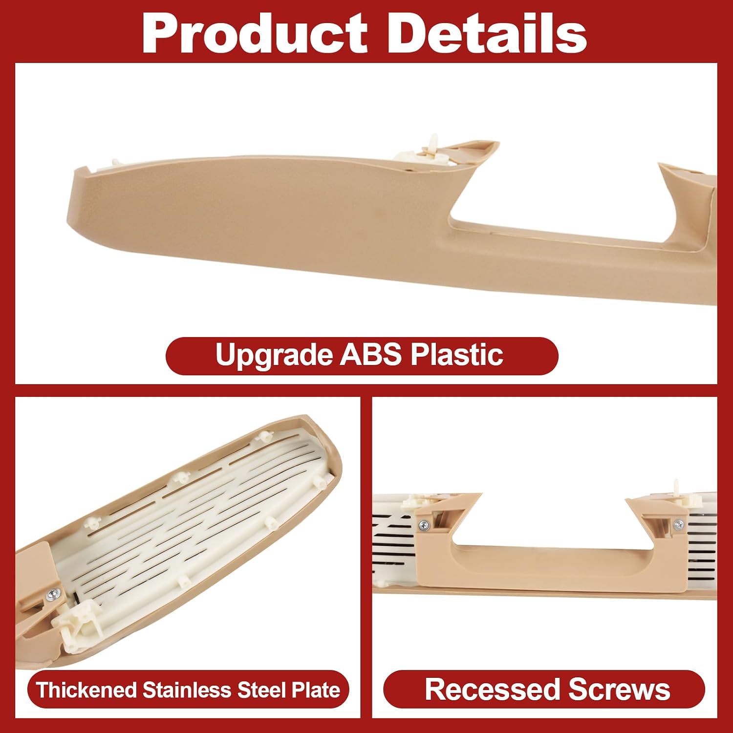 Condition photo showing New/Like New for front driver & passenger side door armrest compatible with 2010 2011 2012 2013 2014 silverado sierra suburban tahoe yukon avalanche repair with door release handle above armrest,replace oe 80995,tan