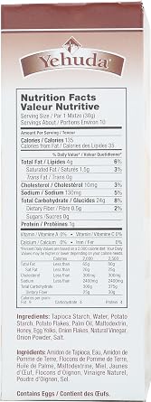 Yehuda Matzo Toasted Onion Matzo Squares, Gluten Free, 10.5 oz