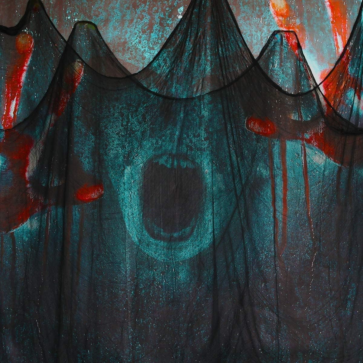 DEEPLAY 79 Inches x 360 Inches Halloween Creepy Cloth Cheesecloth, Spooky Halloween Decorations Outdoor Party Supplies Dรฉcor for Haunted House, Patio, Garden, Indoor Wall Windows