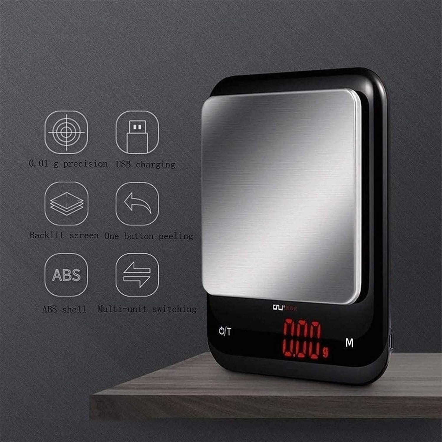 Balance De Cuisine Numérique, Électronique, Plateau Élégant en Verre Trempé avec Affichage LED, pour Un Contrôle Précis des Portions, Balance De Préci