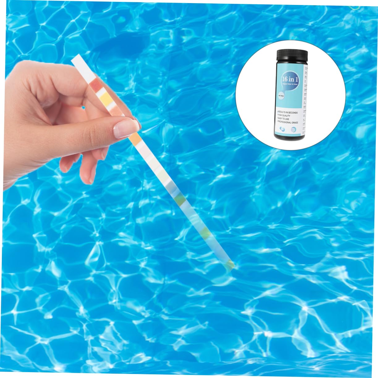 2pcs 16 1 Water Quality Test Chlorine Tablets for hot tubs spa Testing Strips ph Plus granules for hot tub Water Test Strip Water Test Reagent Strip Pool Test Paper combination/1402