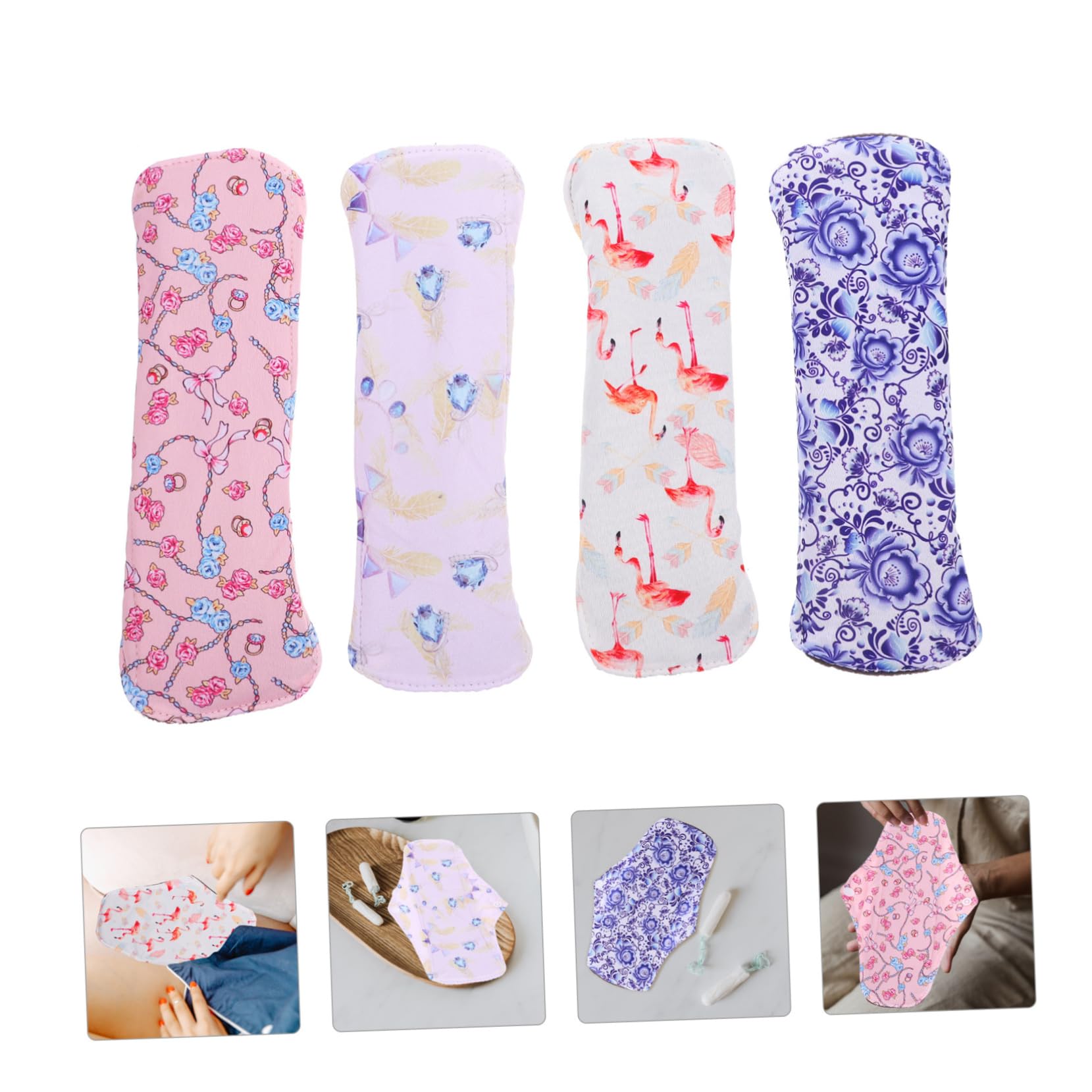 Ipetboom 12piezas Compresas Menstruales Reutilizables De Absorbentes y Lavables Femeninos Botón De Sujeción Para Menstruación y Postparto