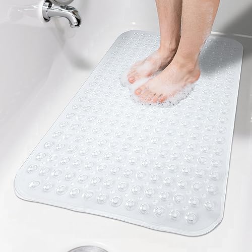 Miniatura 41 de Alfombra de Ducha Cuadrada Transparente Alfombra de Bañera Antideslizante de 21 x 21 pulgadas, Alfombra de Baño Cuadrada para Interior de Ducha