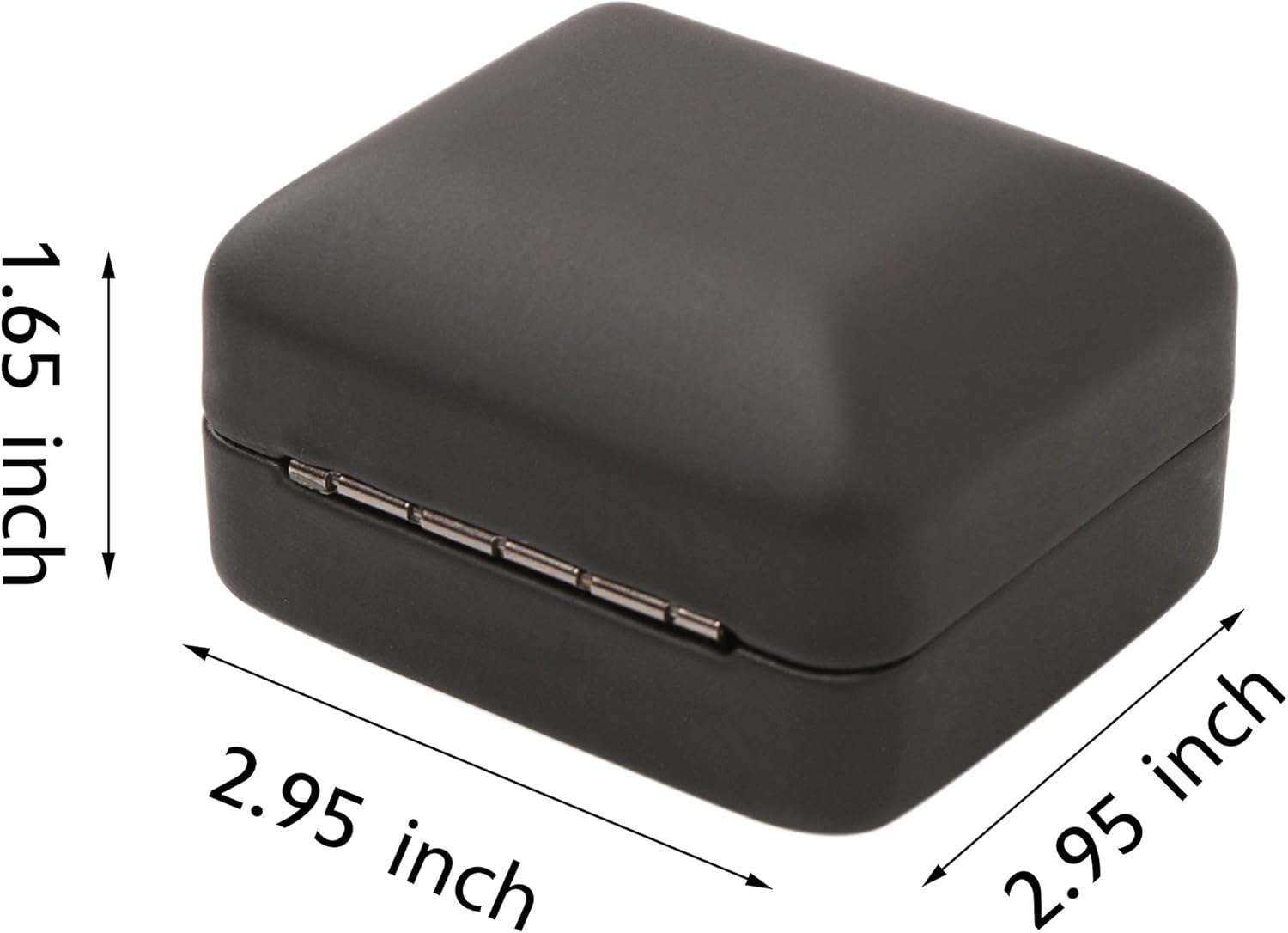 Omeet Big Size Metal Glossy LED Jewelry Gift Box Ring Jewelry Exhibition - Suitable for a pair of rings, Black - Image 3