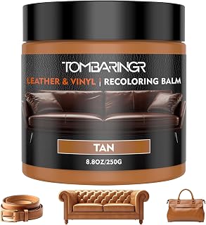 TOMBARINGR Leather Recoloring Balm – Repair Kit for Furniture Dye for Furniture Car Seats Shoes Repair Leather Dye for Scratched and Faded Couch Color Restorer - Tan