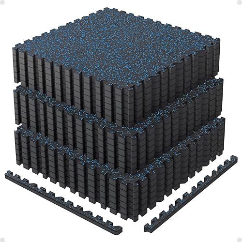 Miniatura 12 de AIRHOP - Alfombrillas de 0.79 pulgadas de grosor para equipos de ejercicio de 48 pies cuadrados, 12 piezas de goma superior mejorada con espuma EVA