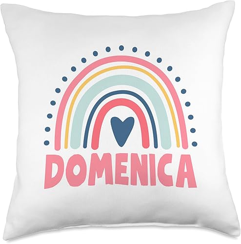 Domenica Name Custom Woman Myth Legend Pink Birthday Party Throw Pillow, 18x18, Multicolor