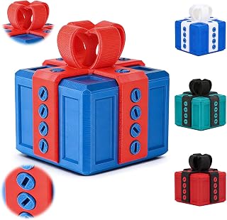 Nervige Geschenkbox mit Schrauben, 3D Gedruckt Really Annoying Box mit Schraubenknebel - Prank Box für Nervige Geschenke Zu Weihnachten (Blau rot)