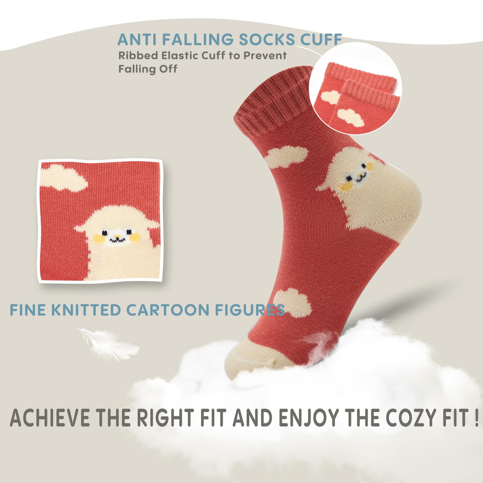 Calcetines de algodón para niños, sin costuras, calcetines de vestir coloridos para niños