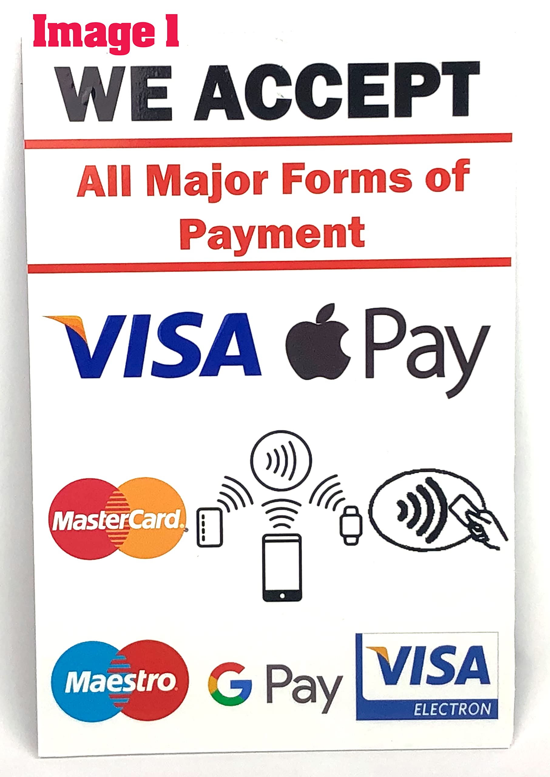 Budget Signs Ltd All Kinds Of Signs, Stickers & Printwork We Accept Card Payments Contactless Vinyl Signs (Stickers, 70Mm X 50Mm