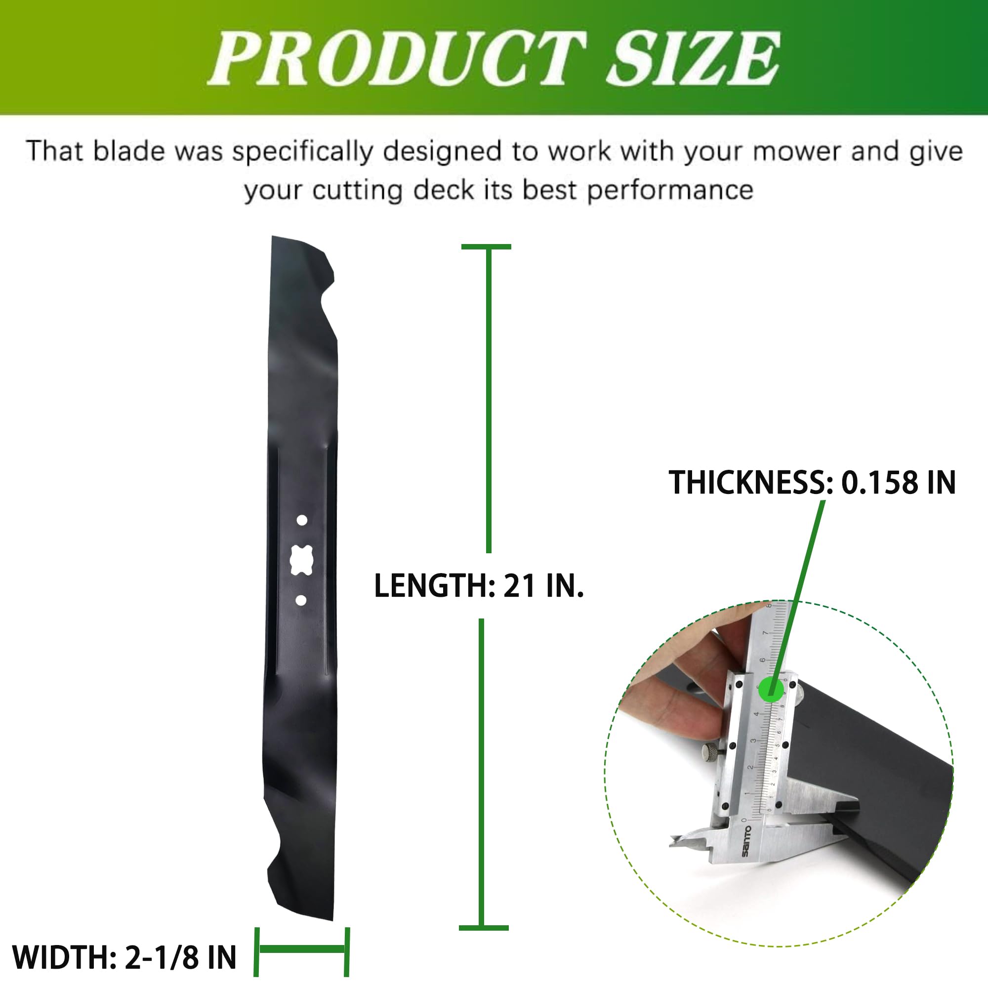 Cuchillas para cortacésped de 21 pulgadas compatibles con cuchillas Troy Bilt TB280ES TB240 TB130 TB230 TB210 TB110 para Cub Cadet MTD 21 pulgadas cubierta reemplaza OE 942-0741A 742-0741