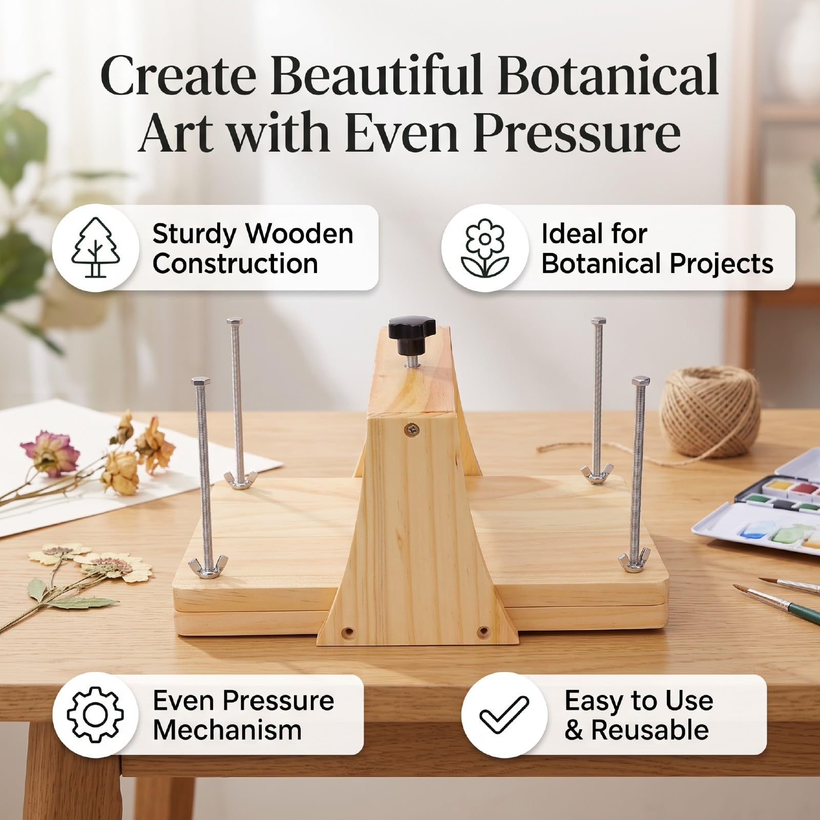 Zunate Kit de Presse à Fleurs en Bois pour Projets Artisanaux de Fleurs