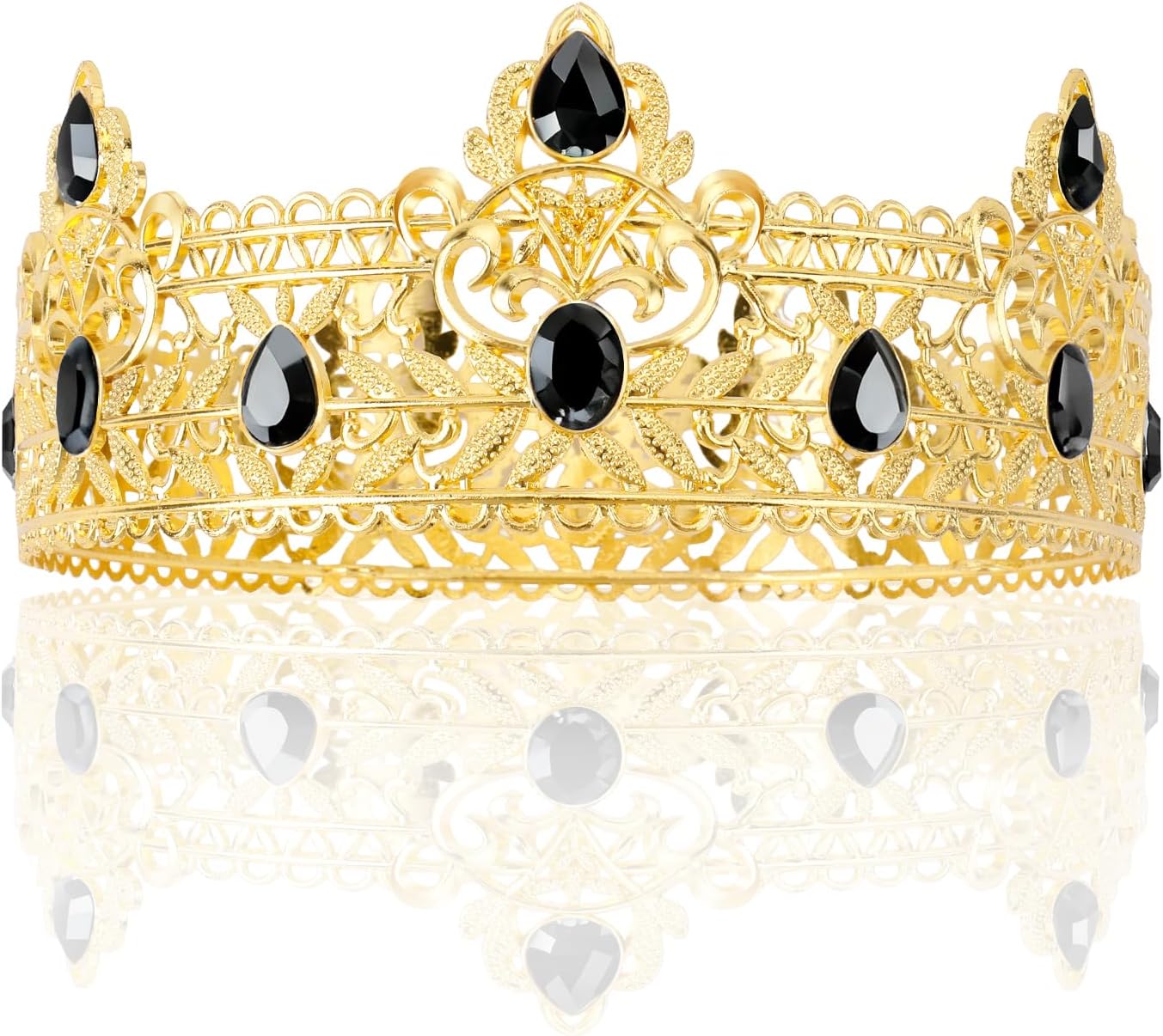 Birthday King Crown Headband Gold King Crown Tiara for Adult Male Costume Accessories Party Favors Decorations
