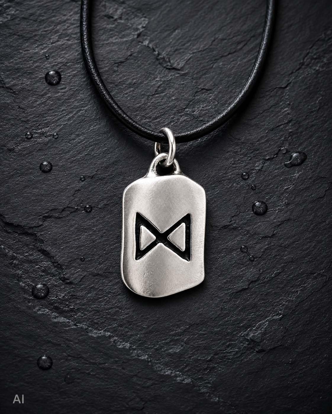 Kiss of Leather Runen Anhänger Dagaz aus 925 Sterling Silber Nr. 157