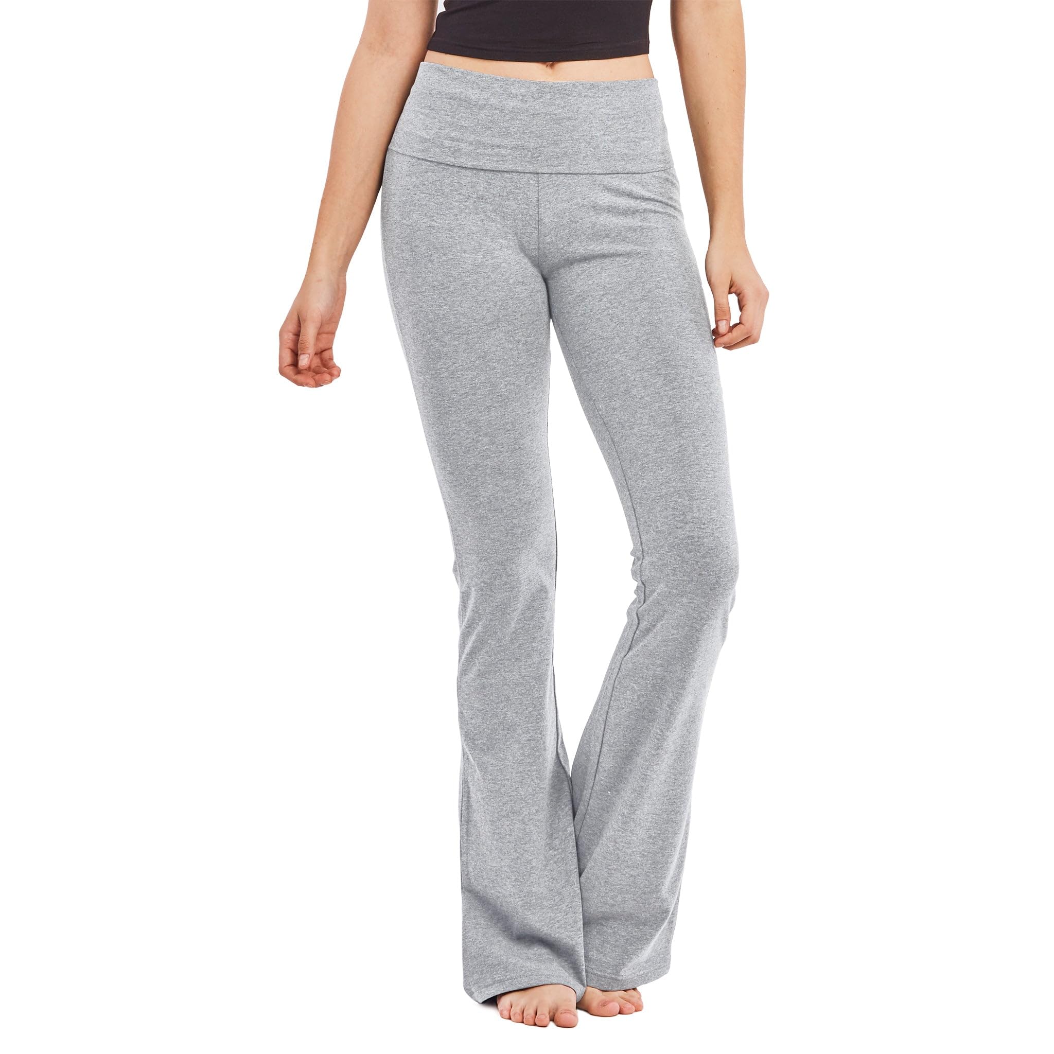 MOPAS Women's Soft Comfy Cotton Spandex Yoga Sweat Lounge Gym Sports Athletic Pants, Heather Gray, M