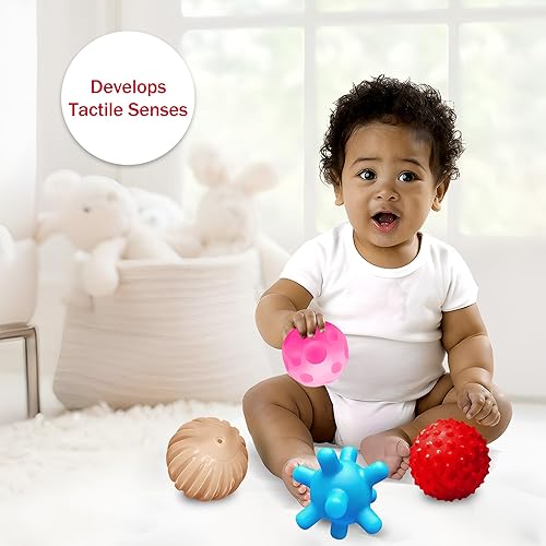 Miniatura 7 de ROHSCE Pelotas sensoriales para bebés de 1 a 3 años, juego de bolas múltiples texturizadas, bolas suaves, juguetes Montessori para bebés de 3 meses