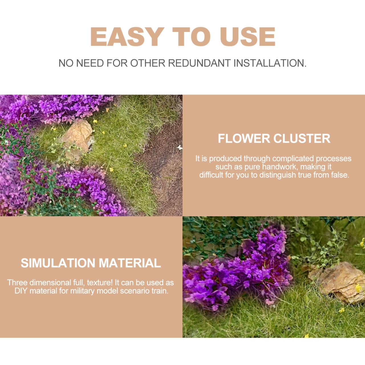EXCEART War World Scenics Gras Gaming Base Blumen Grasbüschel Modellbau Tabletop Gelände Statische Grasbüschel Geländebau Miniatur Ornamente Eisenbahn Modellbahn Landschaftsbau Diorama Zubehör - 5
