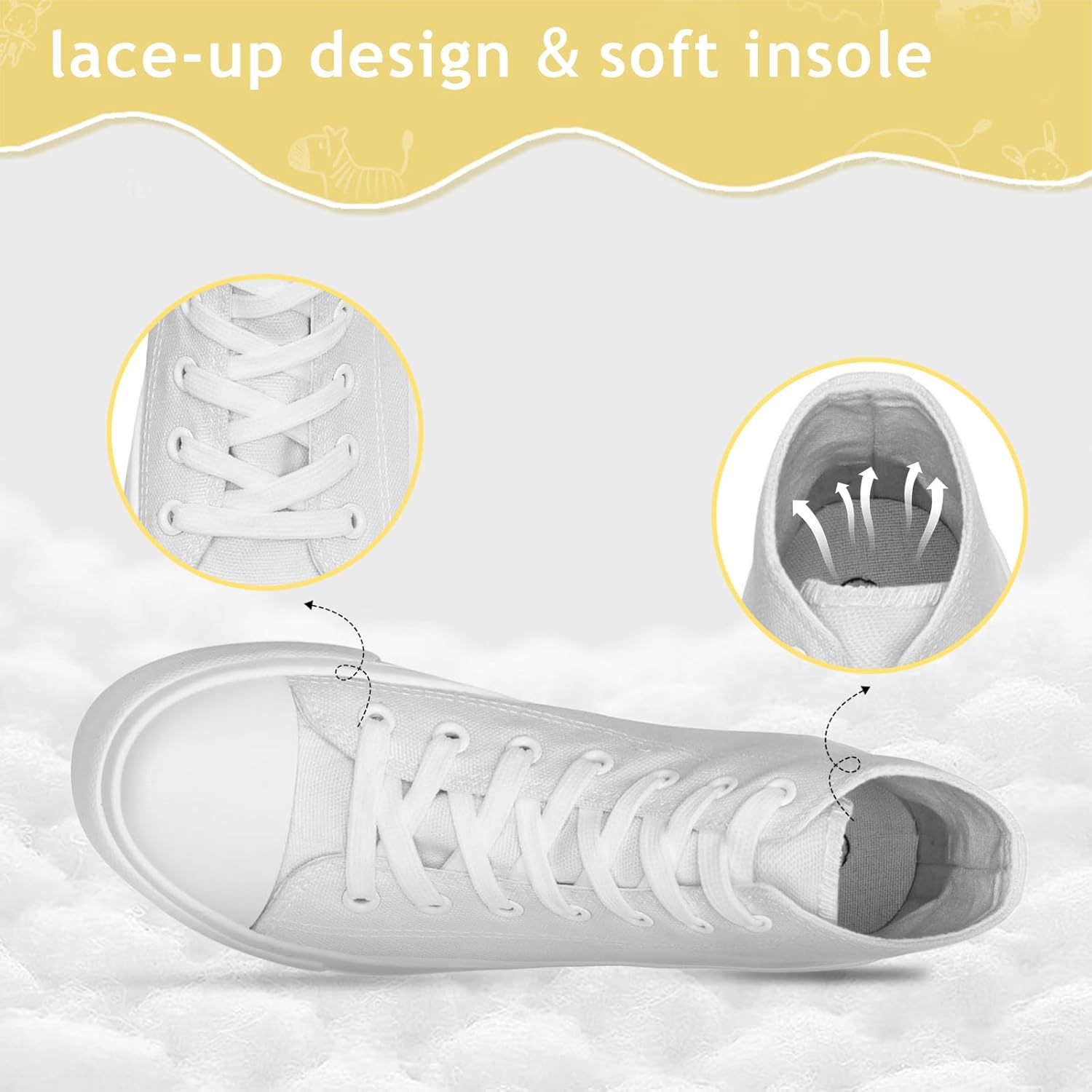 Toddler Shoes for Boys Girls, Kids Canvas Sneakers Classic Adjustable Strap Lace Up Comfortable Lightweight Running Walking Casual Shoes - Image 5