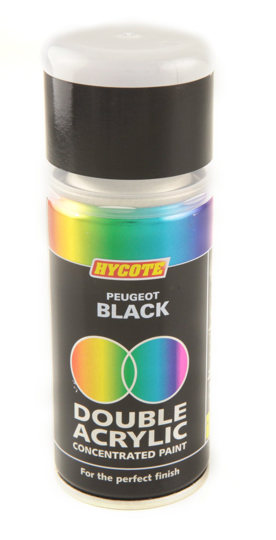 Hycote Double Acrylic Aerosol Car Spray Paint, Peugeot - Black, 150 ml