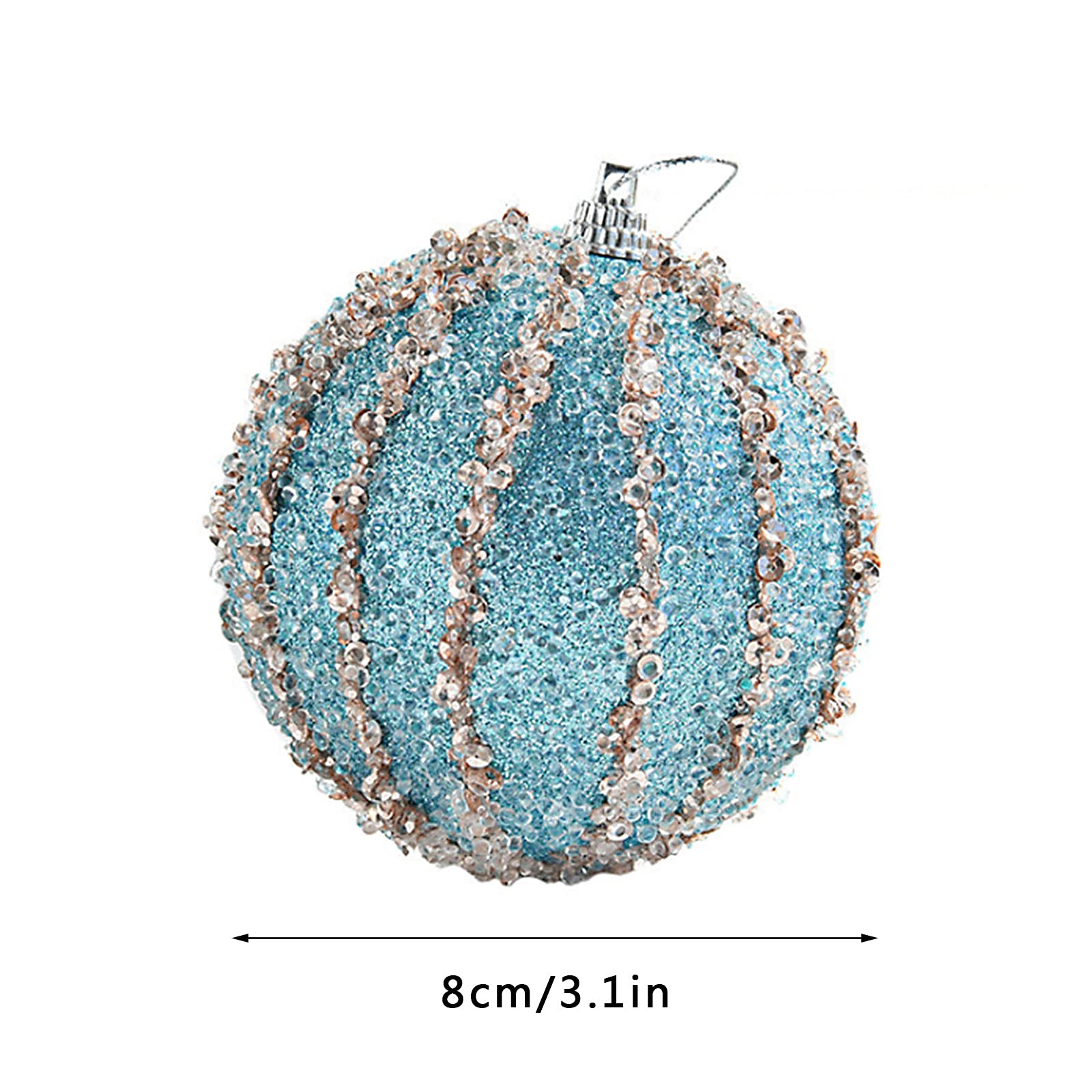 Weddi Weihnachtskugeln, Dekorationszubehör, 10 Stück Weihnachtskugel-Ornamente, 3,15 Zoll Glitzer-Pailletten-Schaumstoffkugel, bruchsichere Weihnachtsdekoration, Baum-Hängekugeln for Weihnachtsbäume (