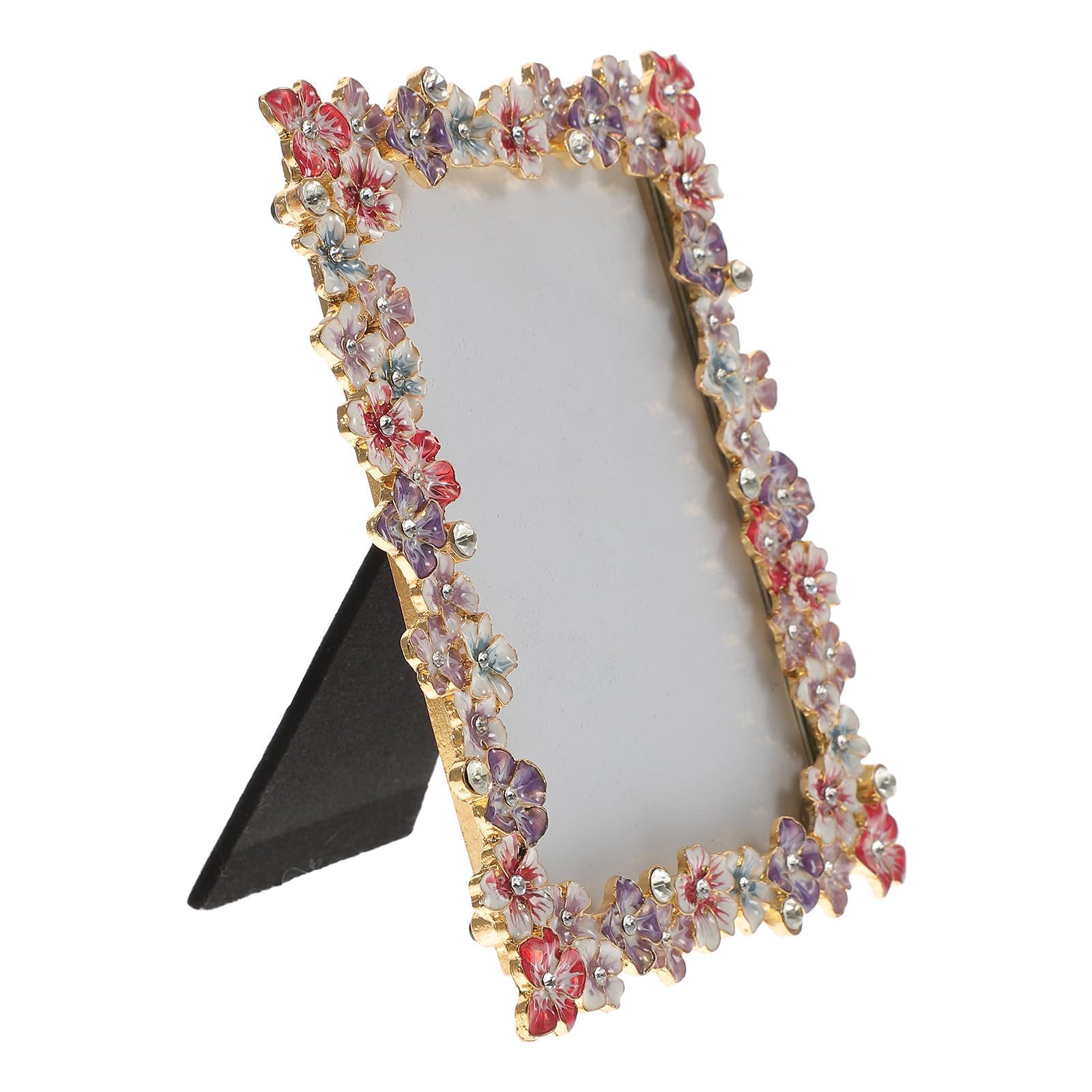 Alipis Marco de Fotos Creativo Portafotos Familiar Floral, para Fotos de 5 Pulgadas, Vidrio y Metal, Transparente, Estilo Pastoral Retro, Decoración del Hogar, para Personas Mayores