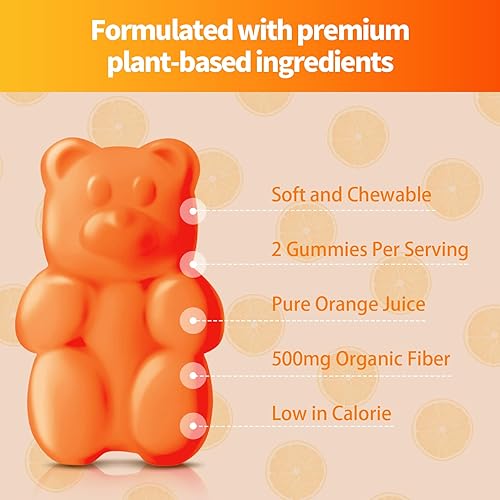 Miniatura 7 de Gomitas de fibra  Gomitas prebióticas altas en fibra para adultos y niños, suplemento de fibra dietética vegana para regularidad digestiva, salud