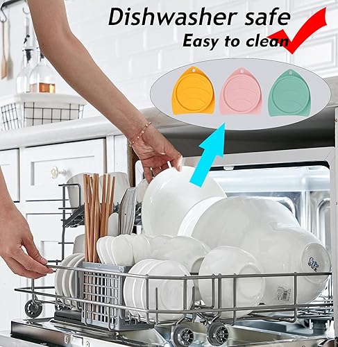 Miniatura 5 de Paquete de 3 tapas para latas de comida para perros y gatos, tapas elásticas de silicona para latas de comida para mascotas, reutilizables, tamaño