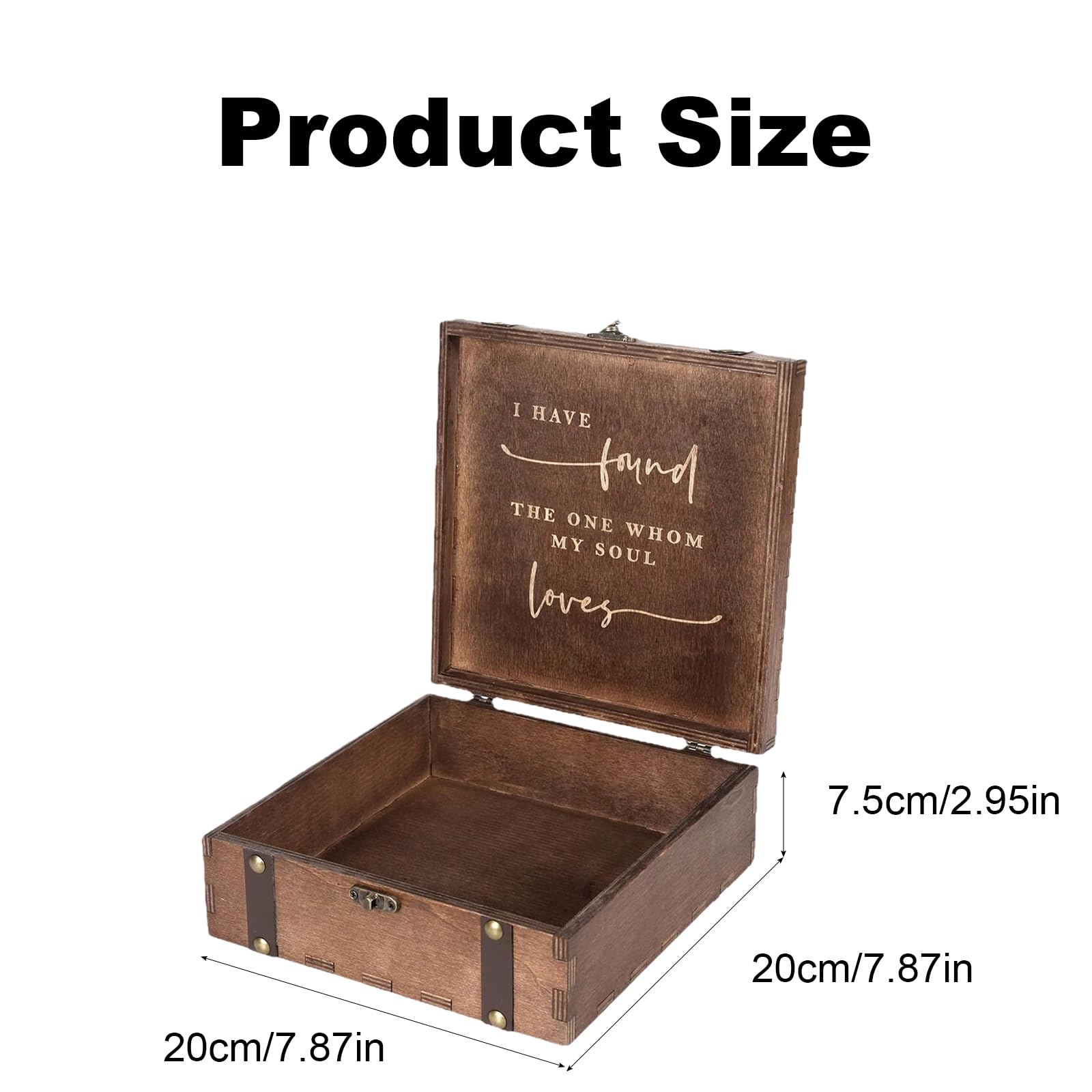 Boîte à Souvenirs En Bois Avec Couvercle: 20 * 20 * 7.5 CM Boite a Souvenir Personnalisable, Boîte à Souvenirs Vintage, Boite Rangement Bois Pour Les Mariés