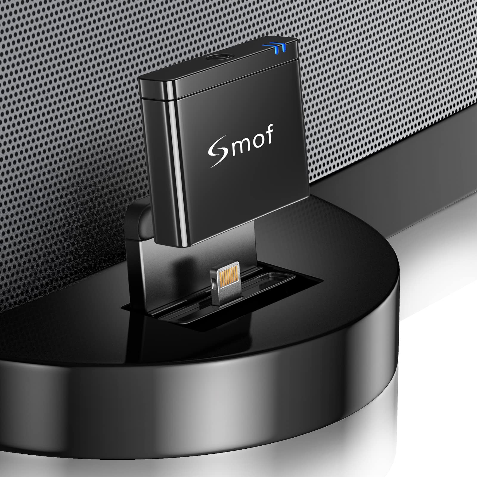 Smof 8 Pin Adattatore Bluetooth, Adattatore per Ricevitore Musicale Bluetooth Wireless per Bose Sounddock III/XT, JBL MS302GM, Yamaha TSX-14, iHome IPL8BN, Zeppelin Air C Bowers Wilkons