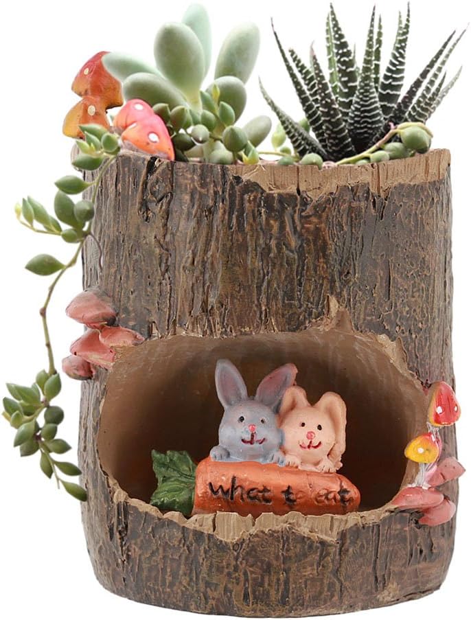 Segreto Creative Plants Pots Brush Pots Planter for Flower Sedum Succulent Plants Desk Garden Room Pot Decor,Mini Sweet Rabbit