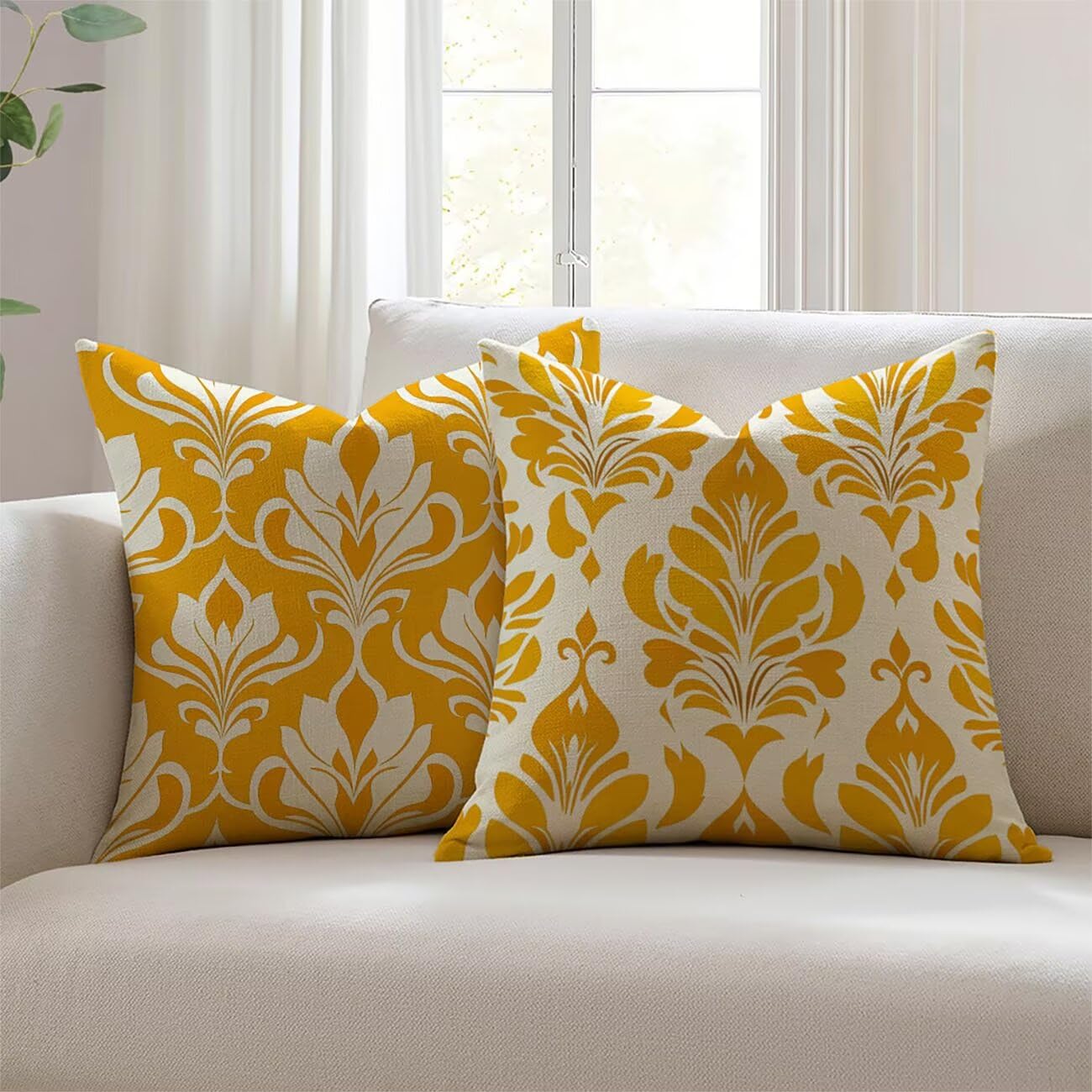 Housse de coussin 55x55cm rétro en lin Lejnlnng JL-4747 pour canapé et extérieur
