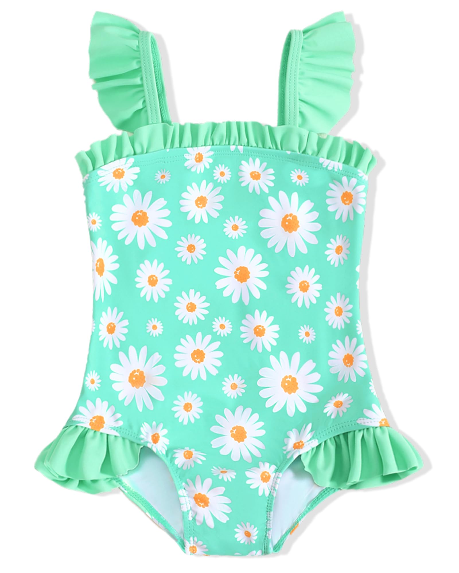 NZRVAWS Toddler Girl Swimsuits One-Piece Baby Girl Bathing Suit Ruffle Sleeveless Girls Swimwear 12 18 24 Months 2-5T