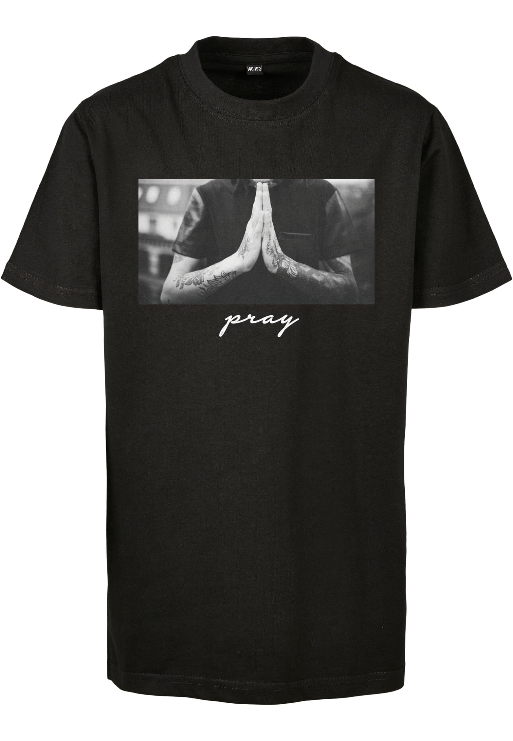 Mister Tee Camiseta Pray para Niños, T-Shirt de Mangas Cortas en Algodón con Estampado Frontal, Moda Urbana Callera, Distintos Colores, Tallas 110 - 164