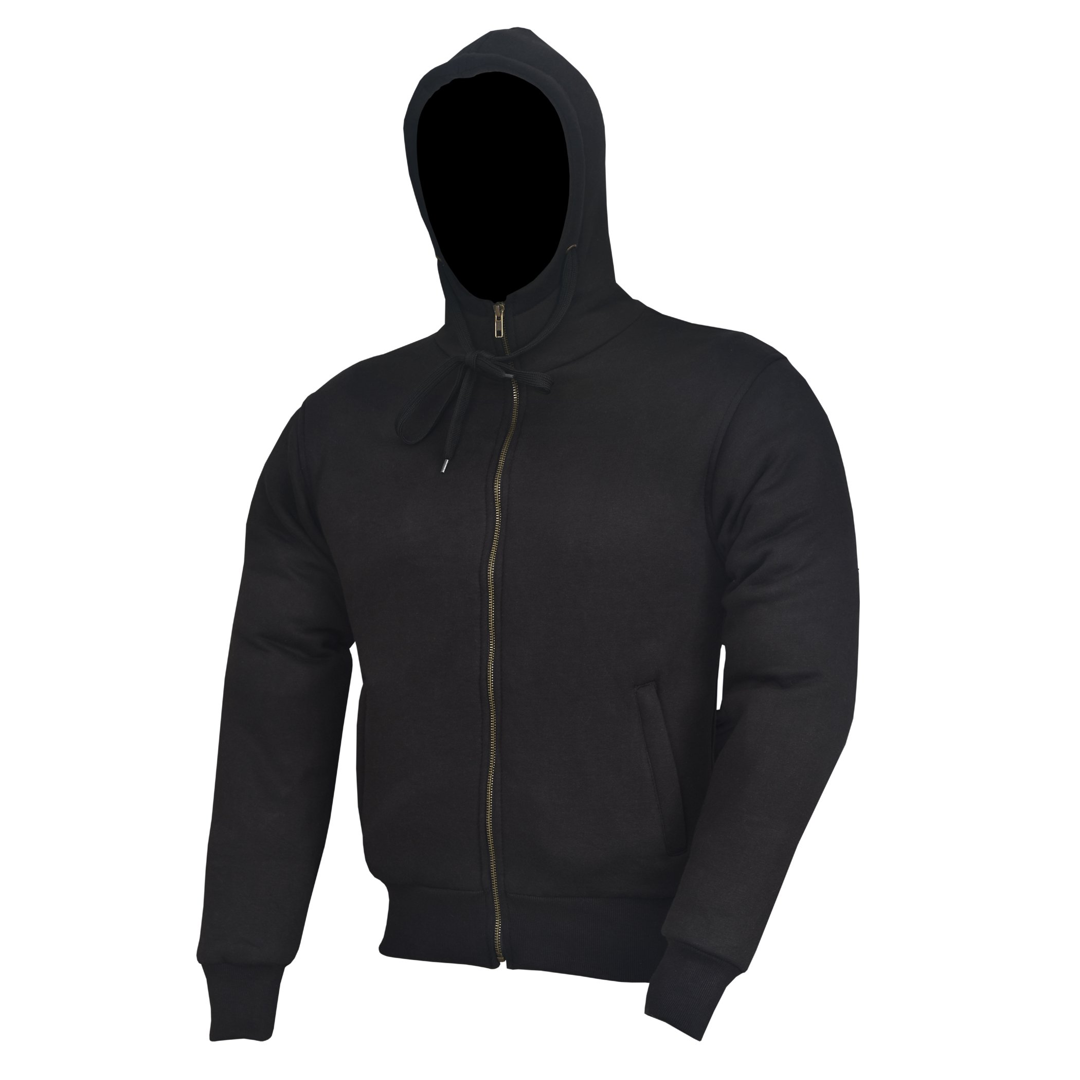 Black Motorcycle Motorbike Hoodie Hoody Jacket Zip Up Removable CE Armoured (3XL)