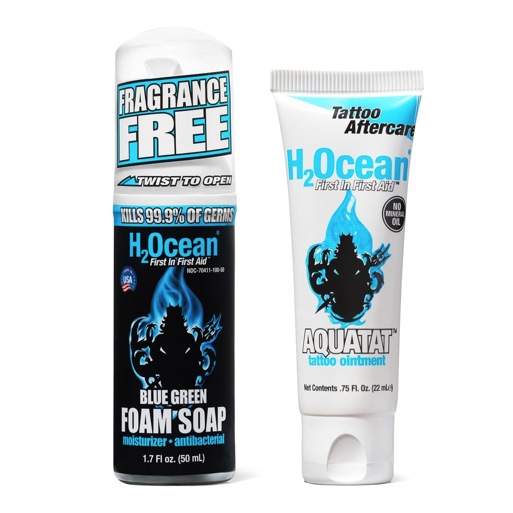 Amazon.com: H2Ocean Aquatat Tattoo Healing Ointment 0.75oz + Blue