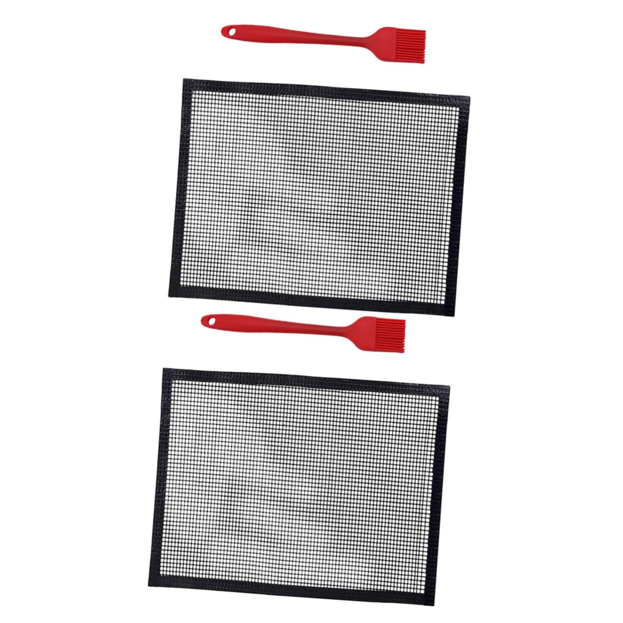 TOYANDONA 2 Piezas Rejilla de Malla a la Parrilla Cesta transatlántico Neto Esterilla Barbacoa Reutilizable Parrillas Estera de Rejilla de Barbacoa Estera para Hornear Fibra de Vidrio Black