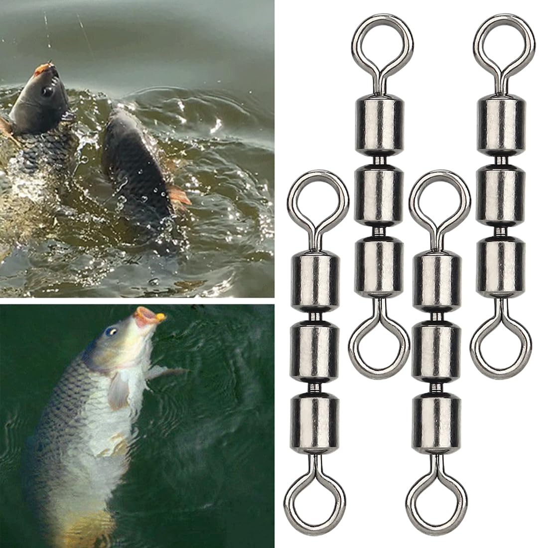 20 Girelle Triple Da Pesca - Alta Velocit&agrave;, Anti-Torsione Per Trota E Pesce Forte